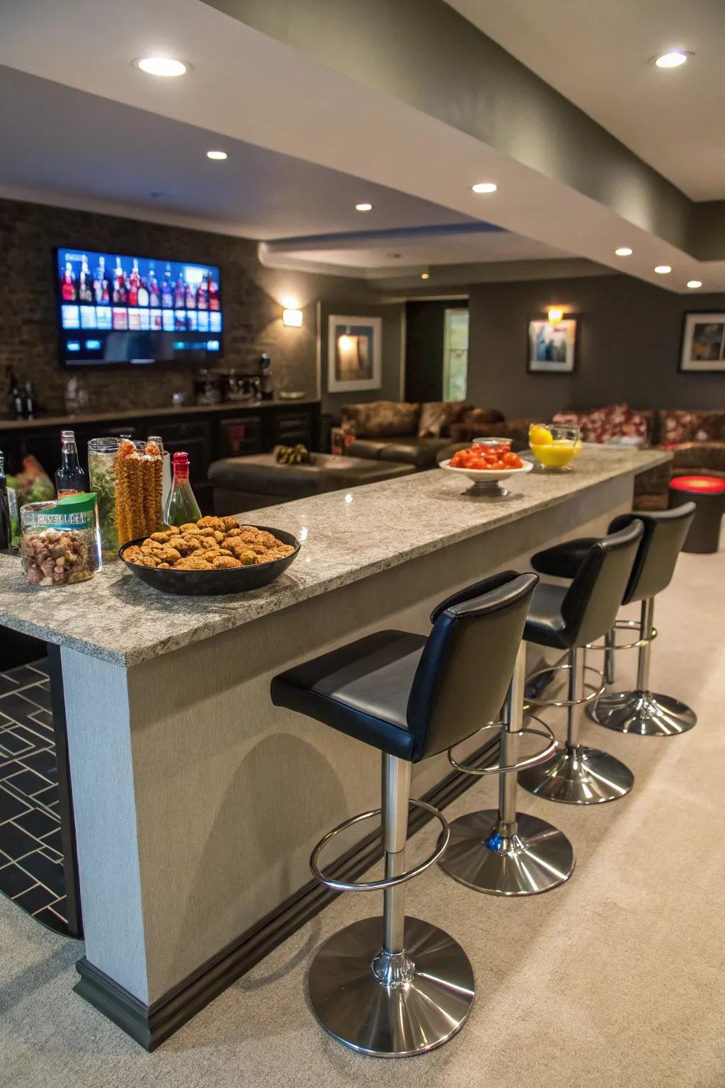 A refreshment and snack center for ultimate convenience.