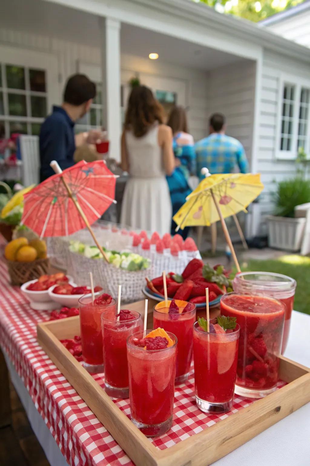 Refreshing red cocktails to keep spirits high.