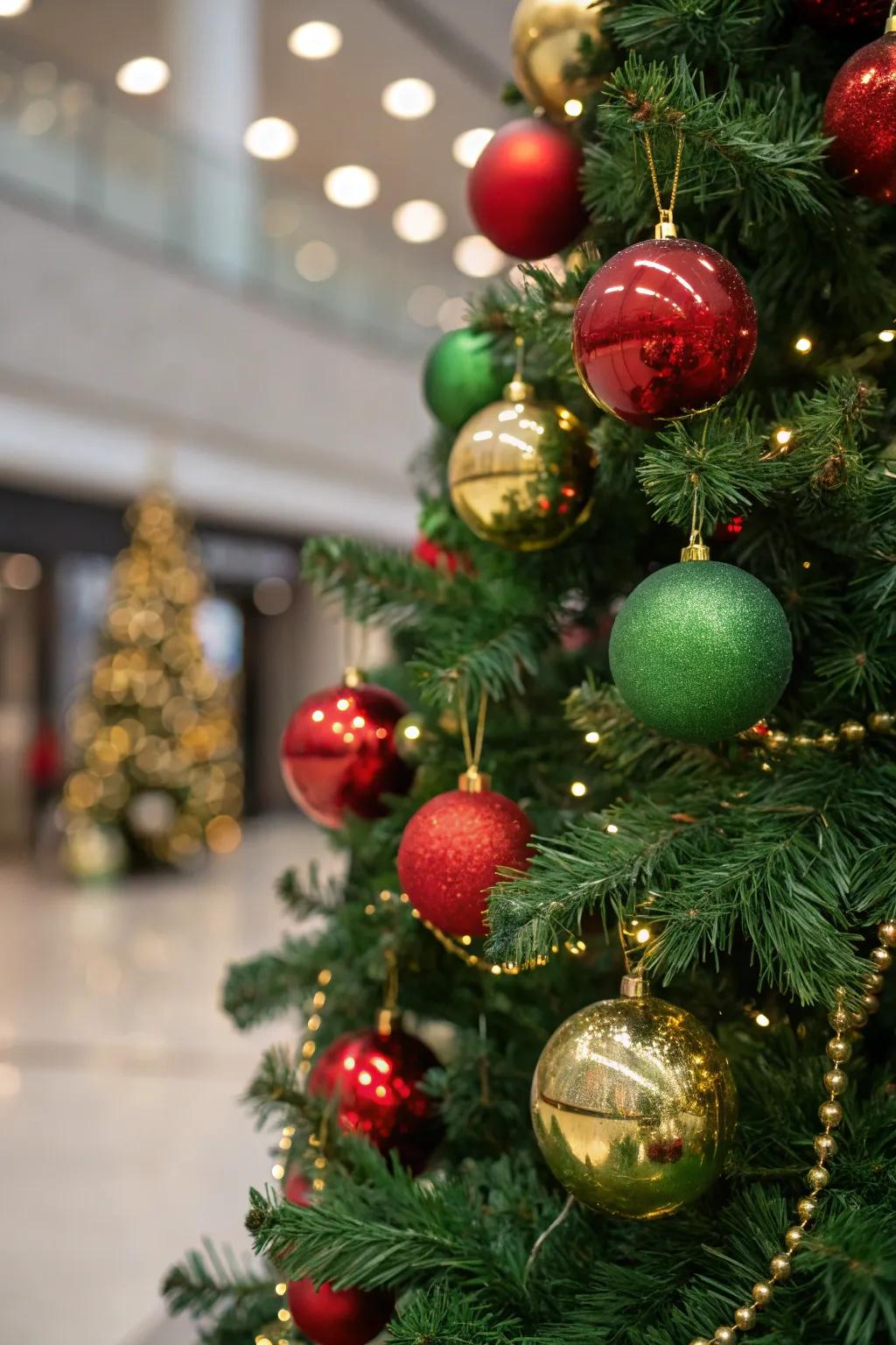 A fusion of flat and glimmering finishes introduces surface and sophistication.