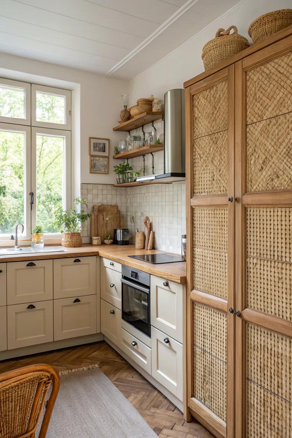 Add an air of old-world charm with lattice cupboard doors.