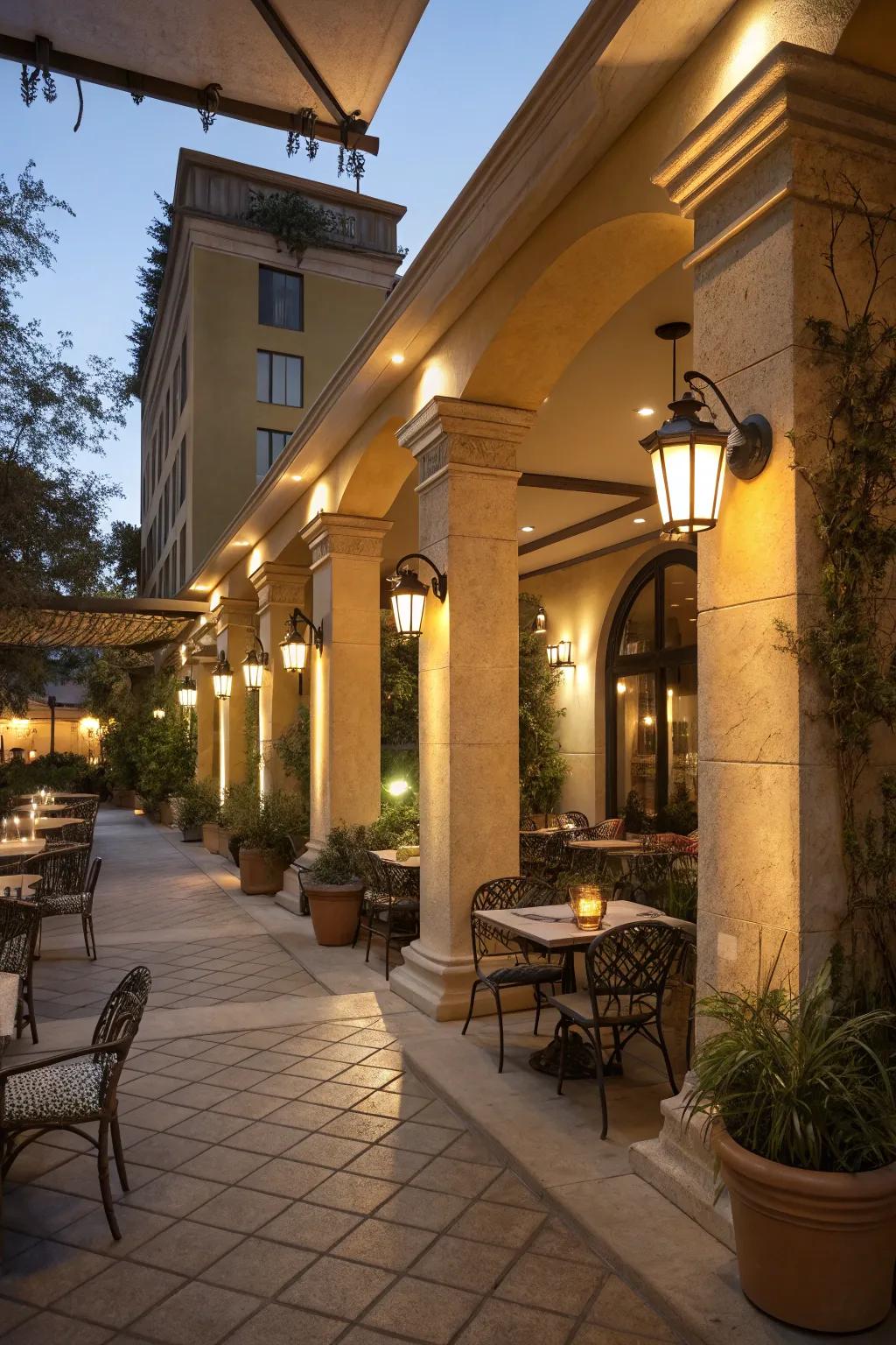 Accent illumination redirects consideration to your patio's paramount features.