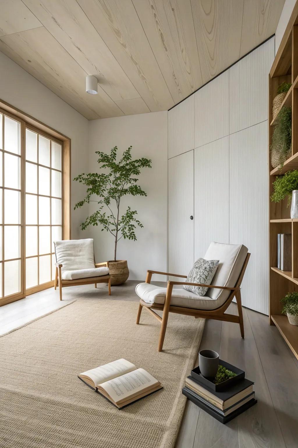 A minimalist area showcasing neat lines and an uncluttered design.