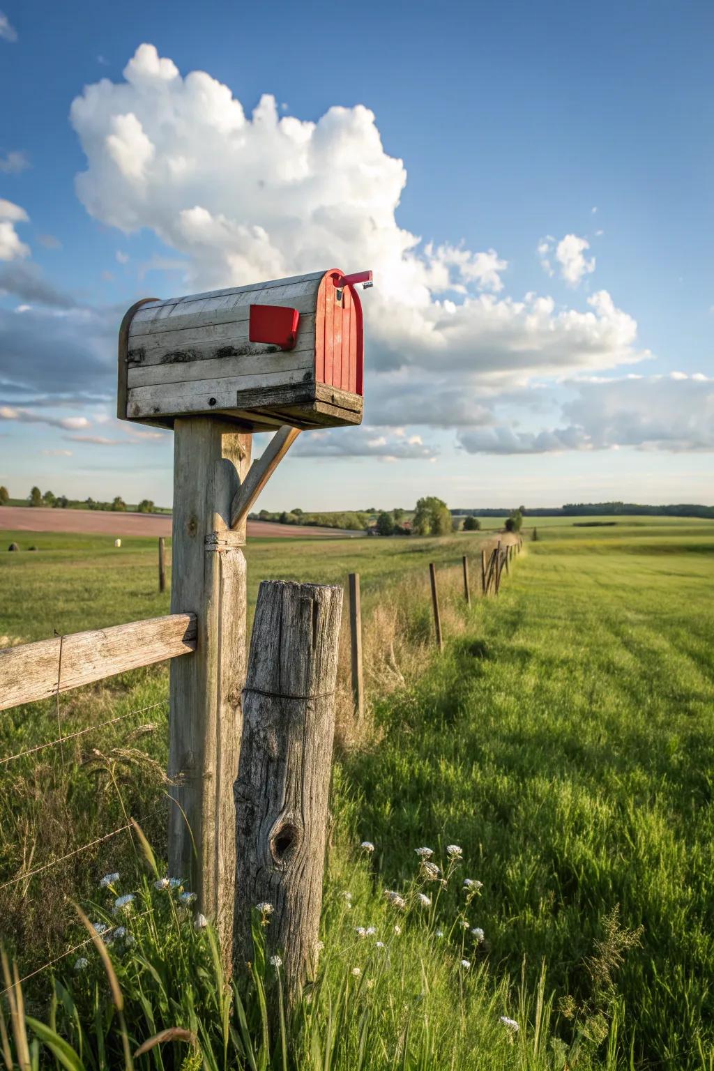 Salvaged barn timber infuses history and character into this mailbox design.