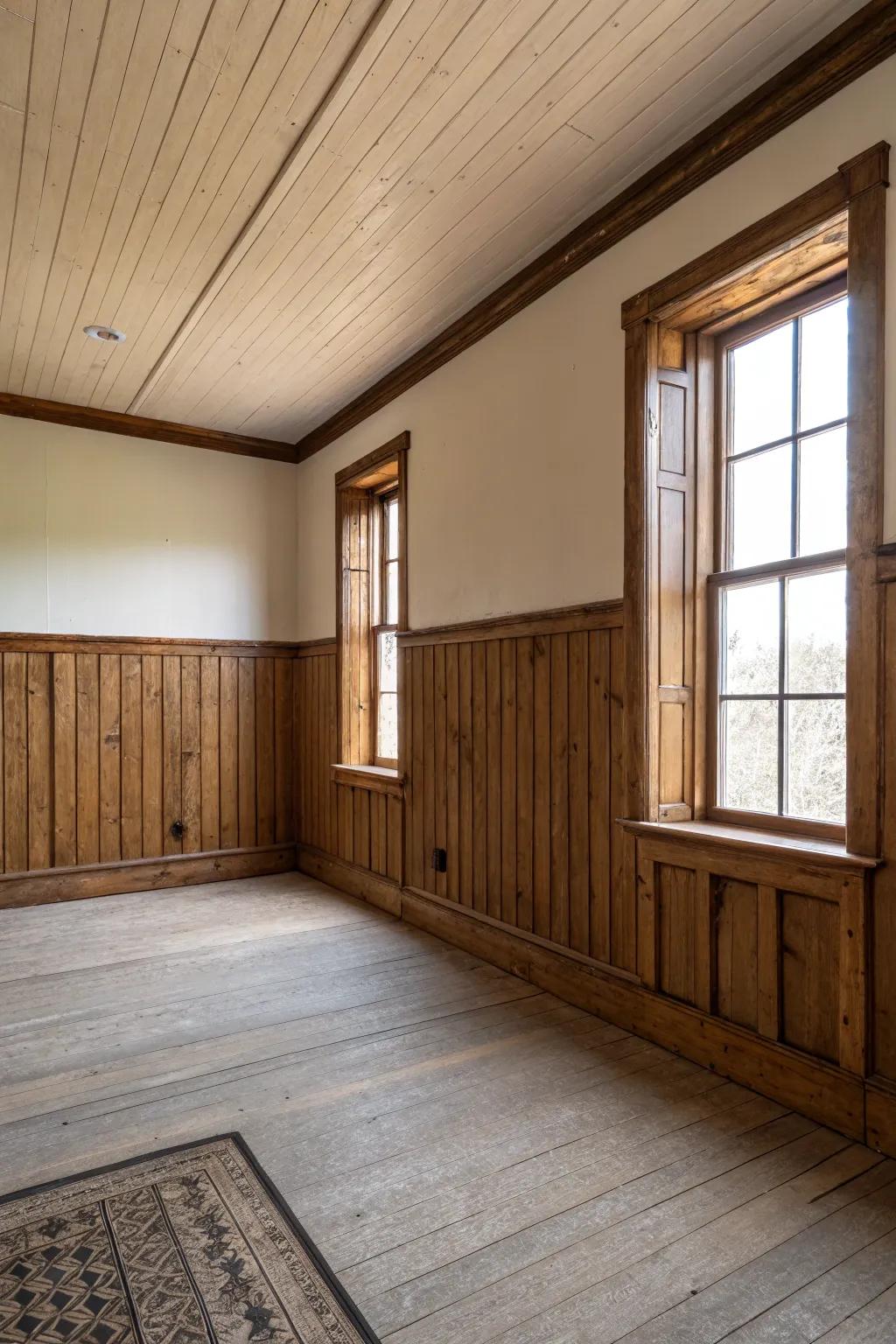 Minimalist design focusing on rustic textures.