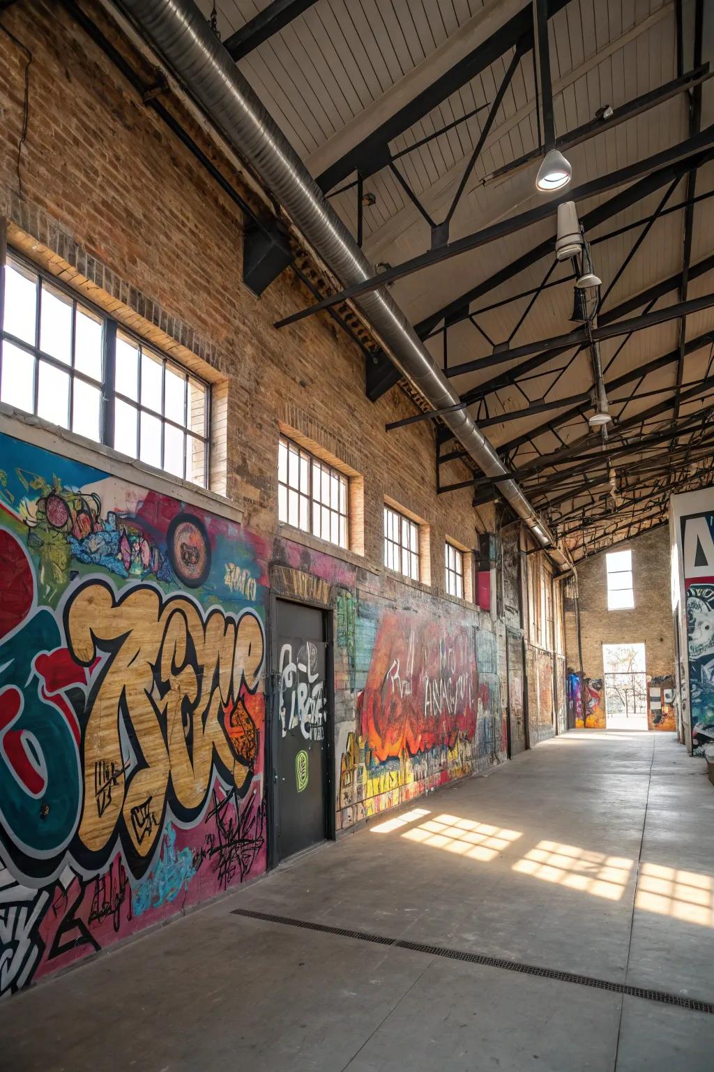 Urban street art brings a bold, edgy flair to your selfies.