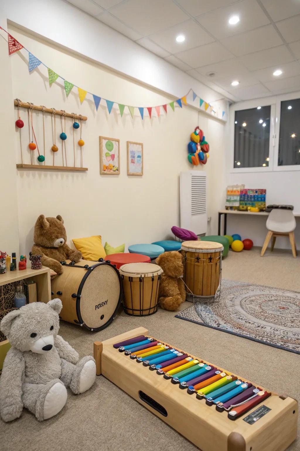 Auditory components that establish a serene listening atmosphere.