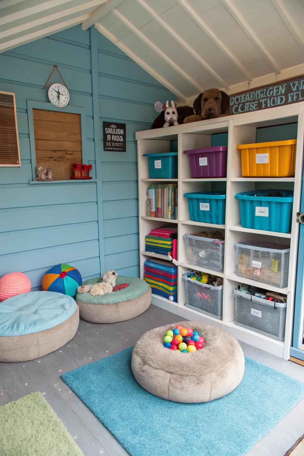 A shed created as a cozy retreat designed for your cherished pets.