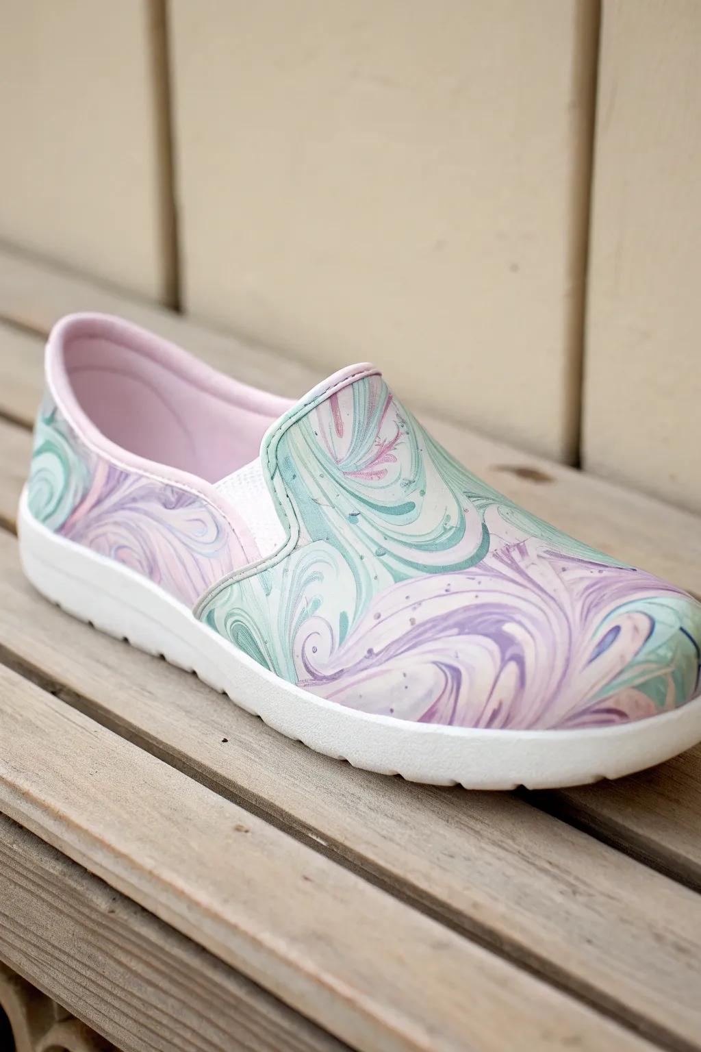Step into art with hydro dipped swirls &ndash; where each shoe is a masterpiece of color and craftsmanship.