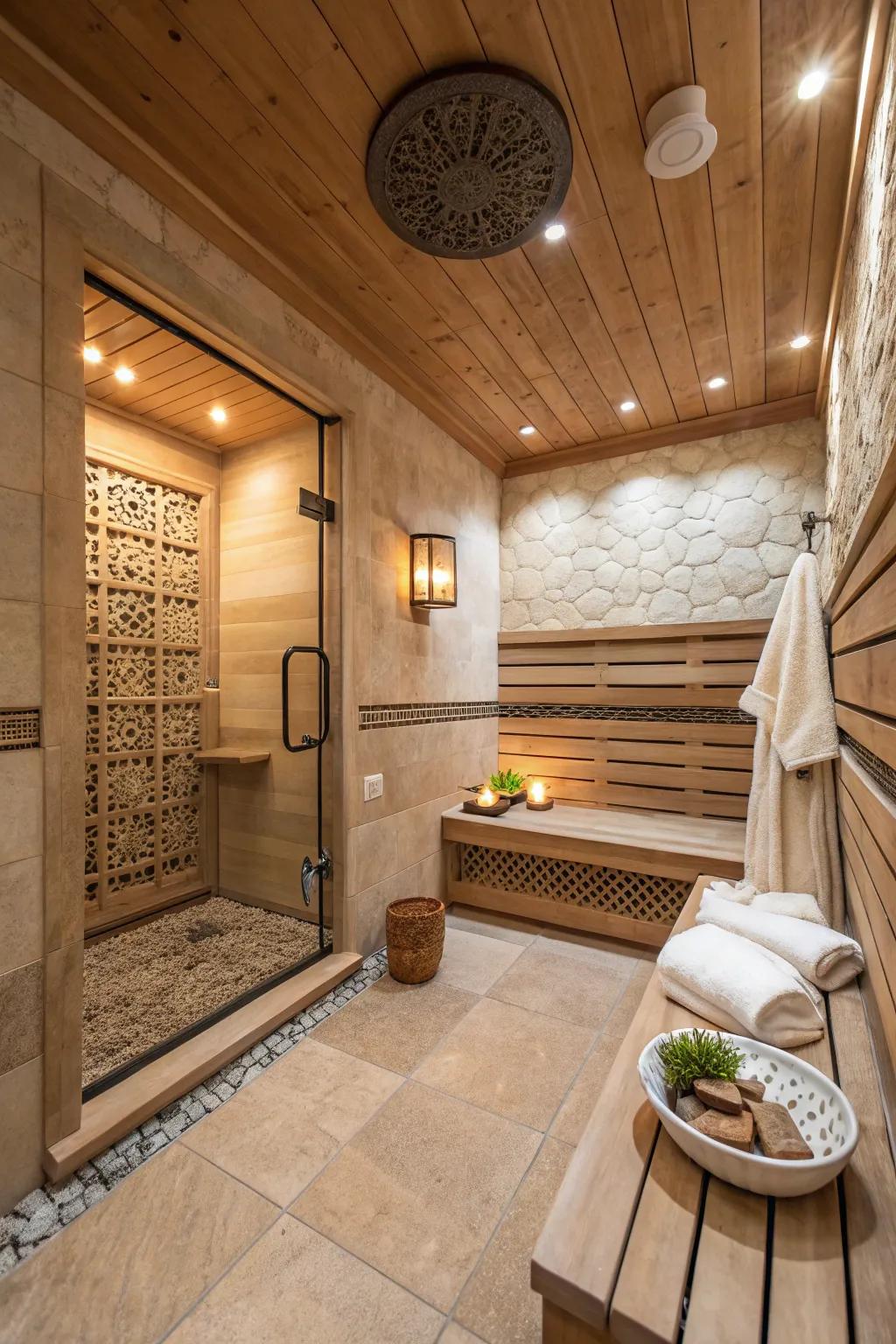 Spa-like showers deliver supreme unwinding with natural aspects.