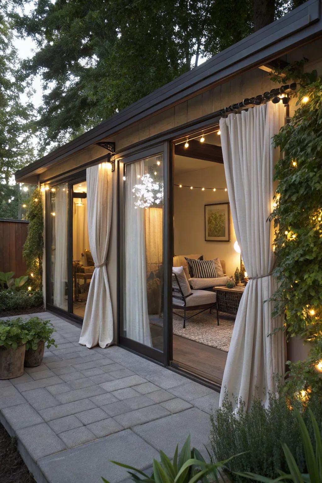 With weather-resistant outdoor curtains, you can enhance your patio.