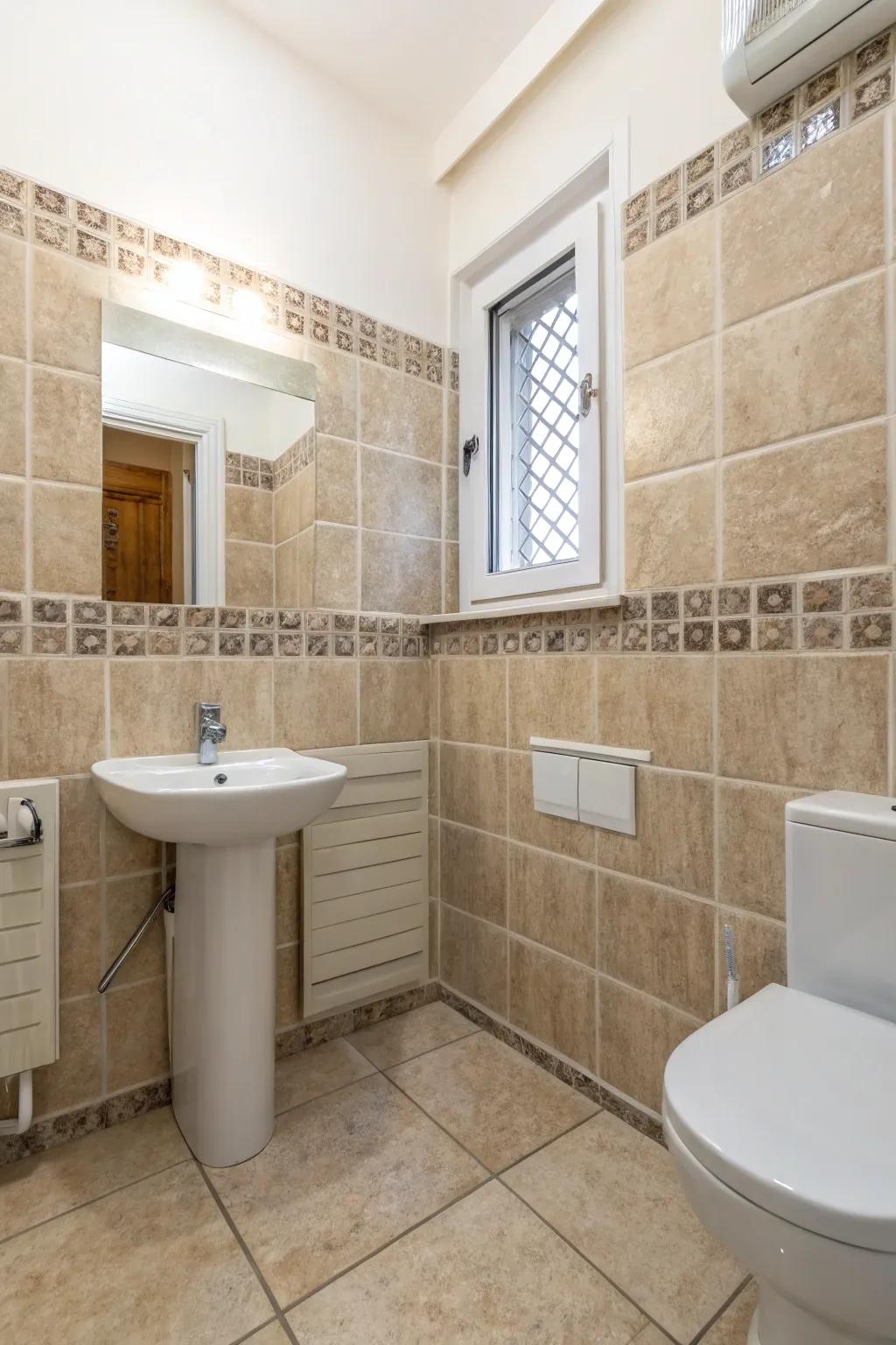 Matching surfaces on floors and walls create a fluid, cohesive look.