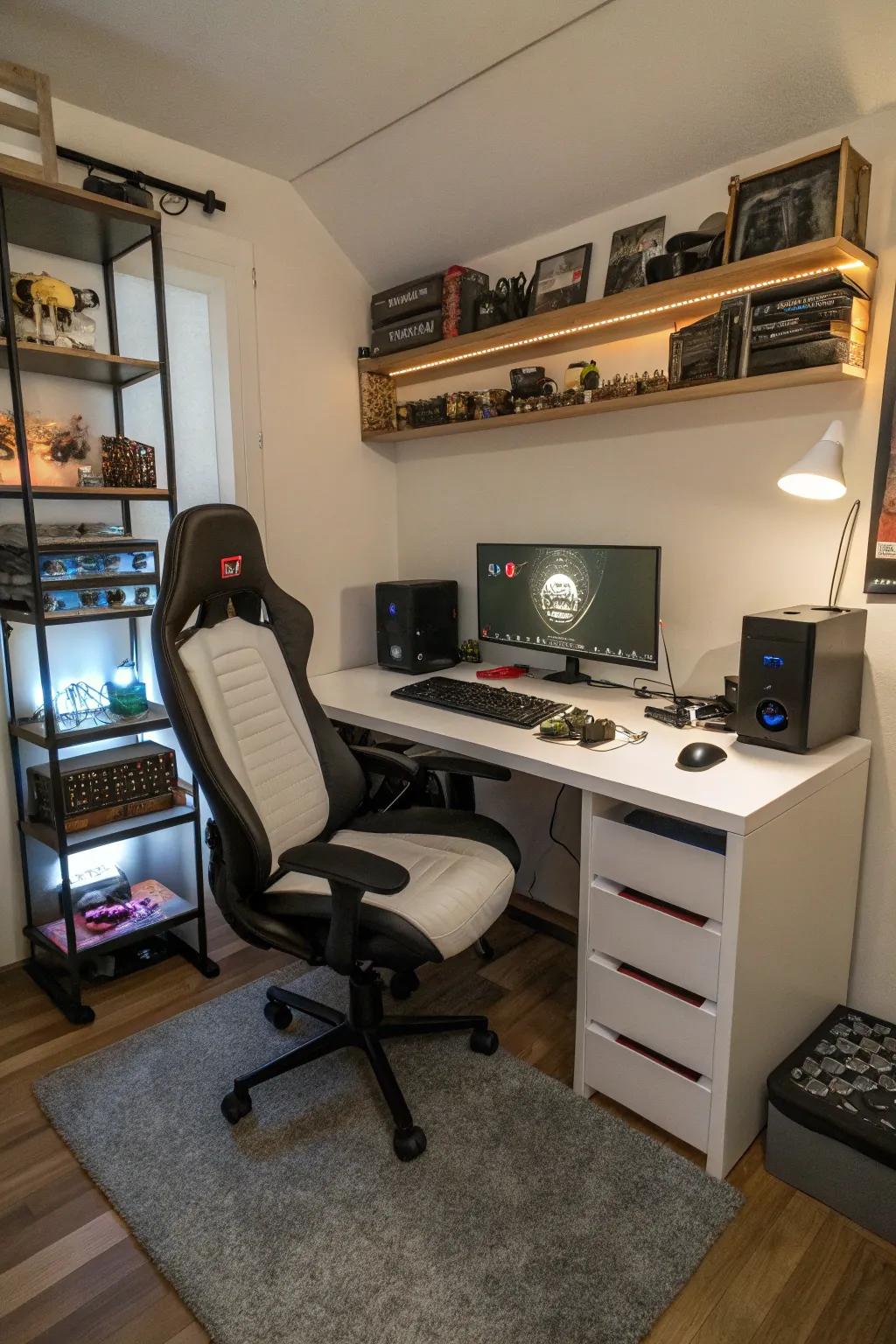 An ergonomic chair is indispensable for staying comfortable during extensive gaming sessions.