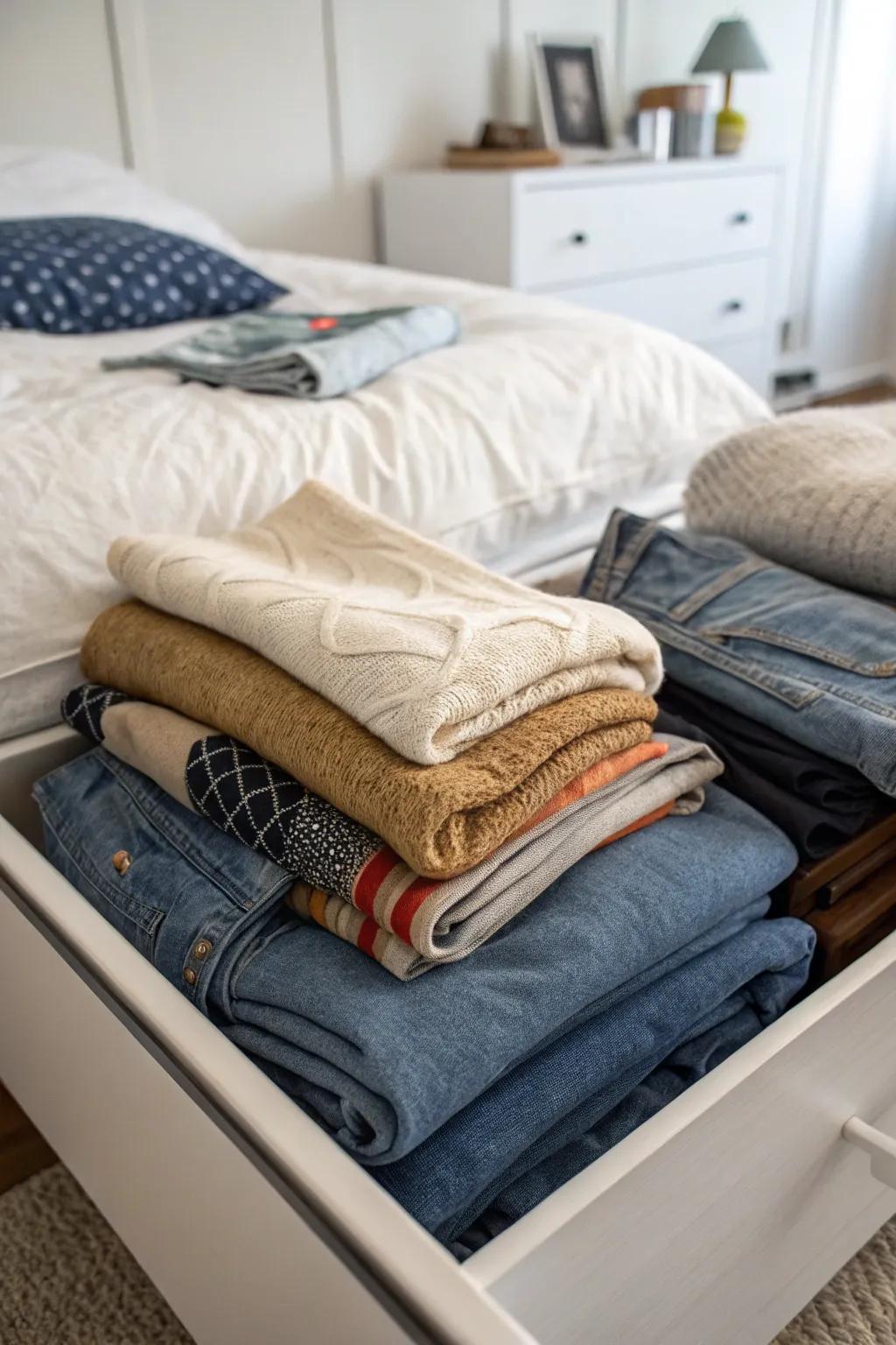 Free space by cycling through seasonal items.