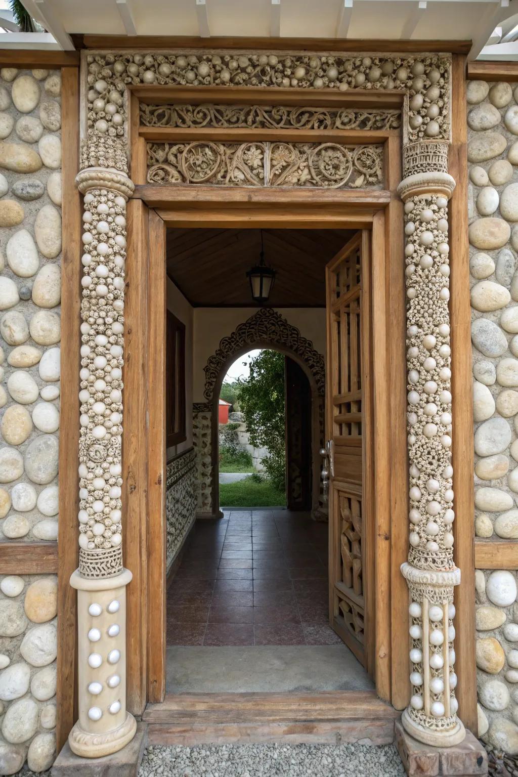 Architectural details bring individuality to a small entrance.