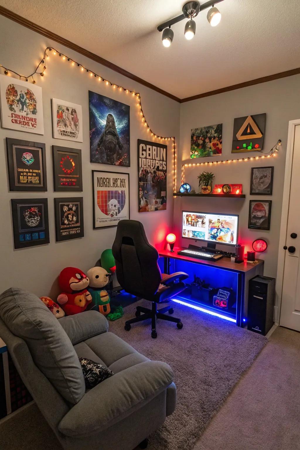 Personalized decor enlivens your gaming space.