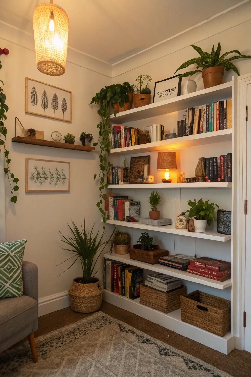 Corner units efficiently utilize space.