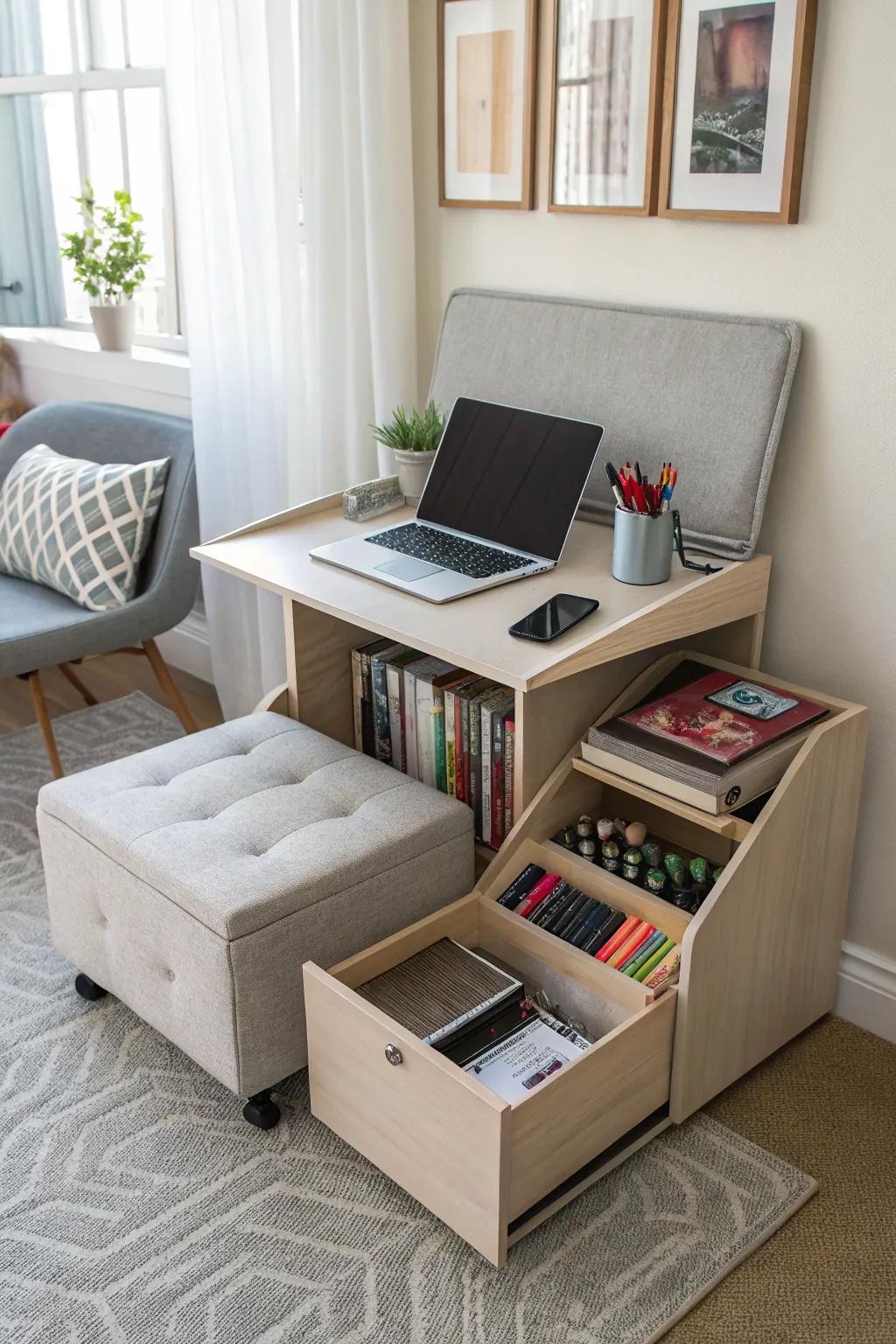 Multi-functional furniture maximizes space and injects versatility into your office.