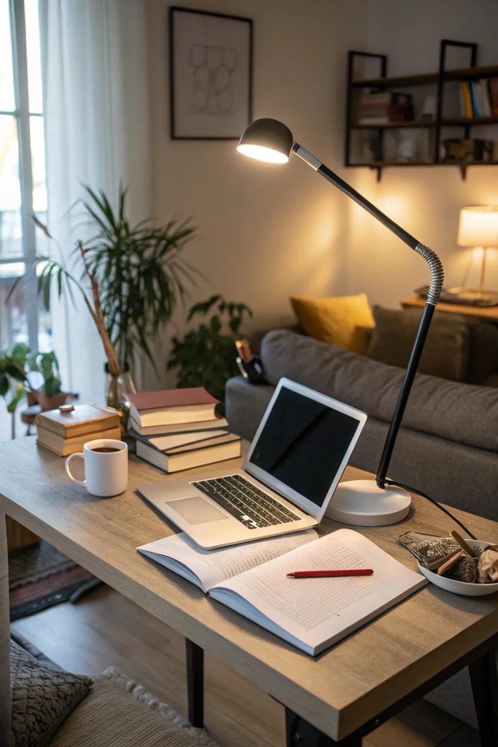 The right lighting is crucial for a useful and inviting workspace.