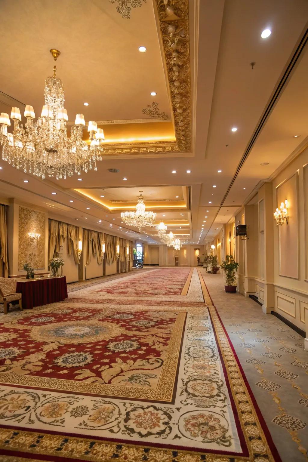 Rugs and floor coverings define spaces while adding warmth.