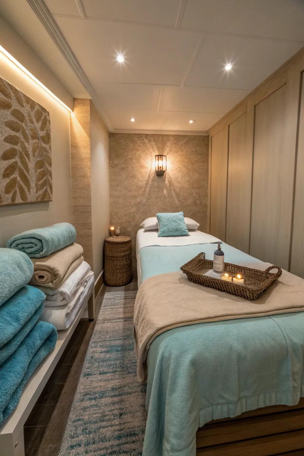 Deluxe accents enhance the comfort and style of your massage space.