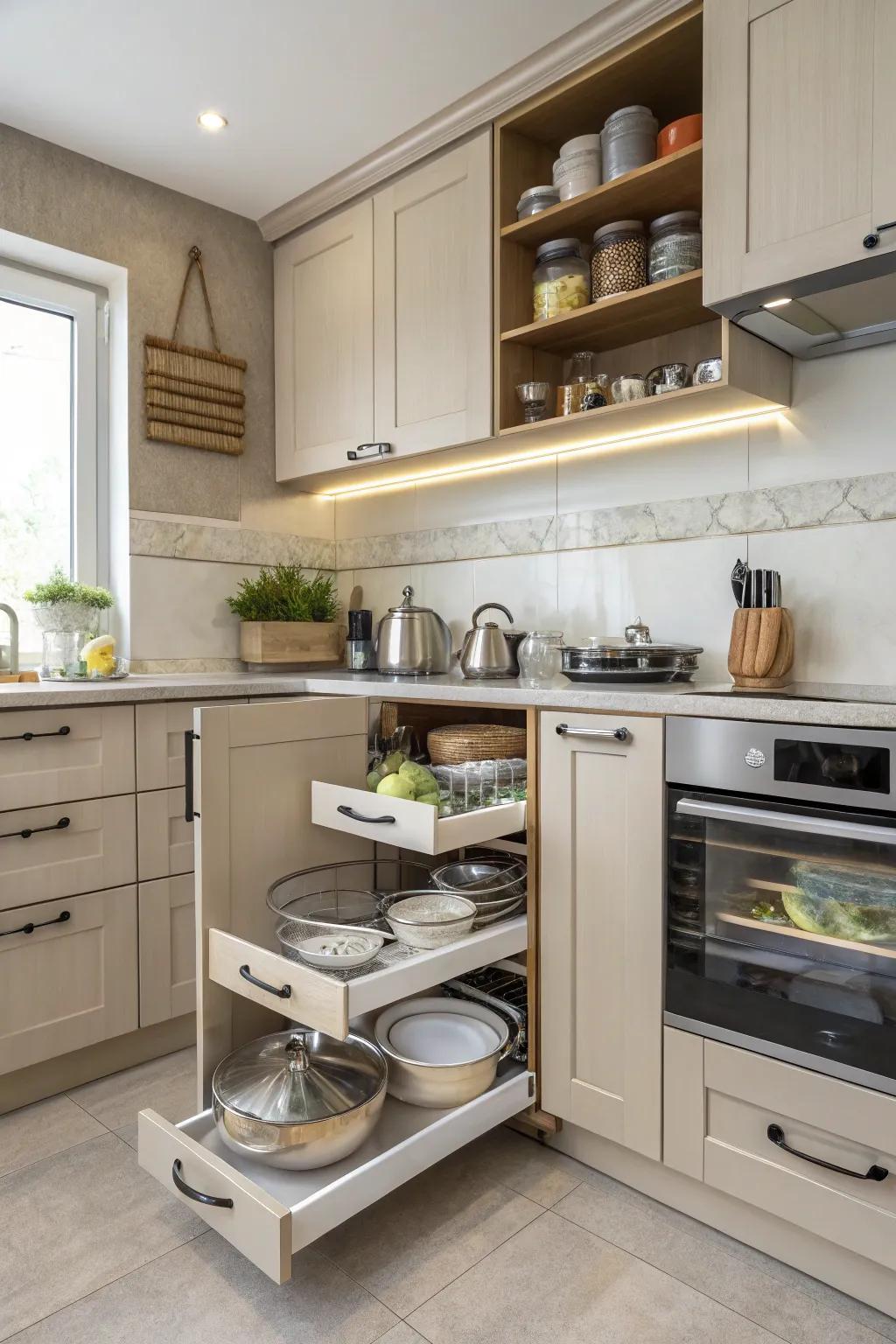 Efficient kitchen storage can improve your cooking experience.