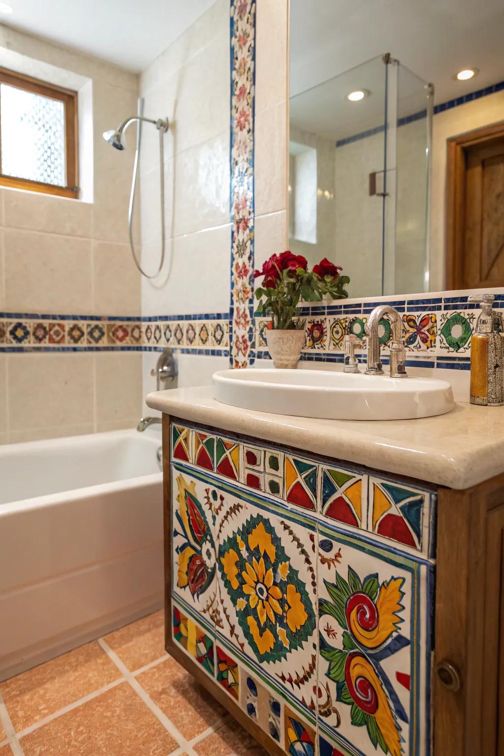 Talavera tiles offer vibrant and personalized accents.