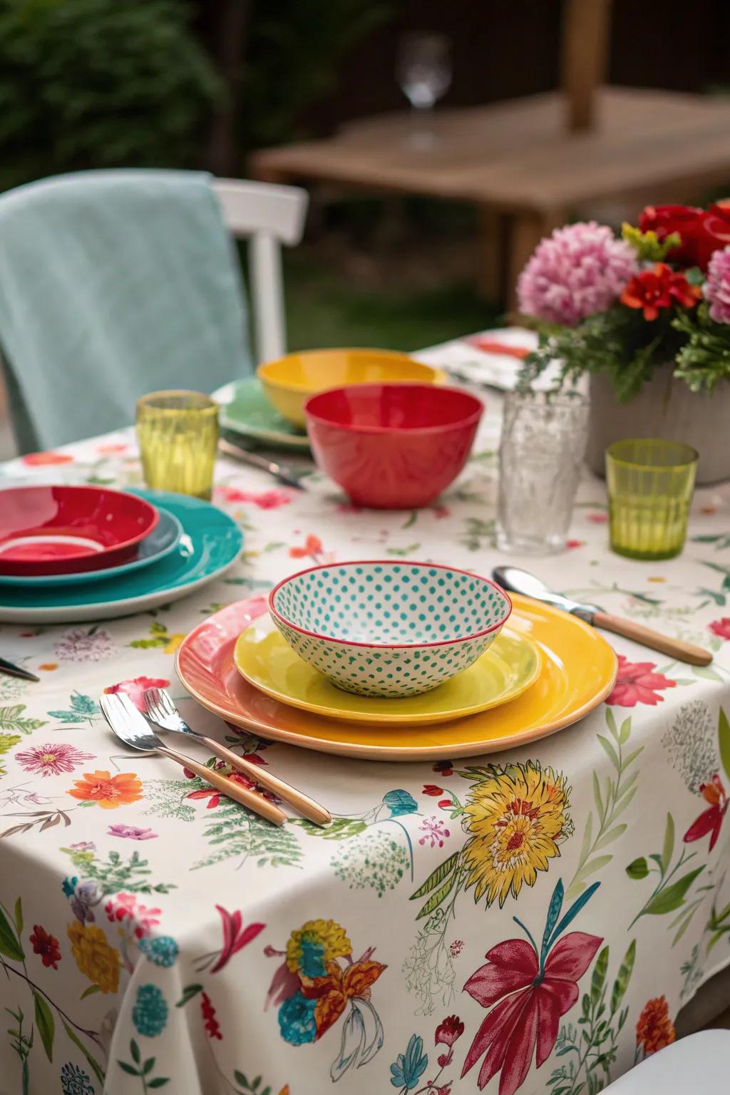 A spring-themed table layout renders every meal extraordinary.