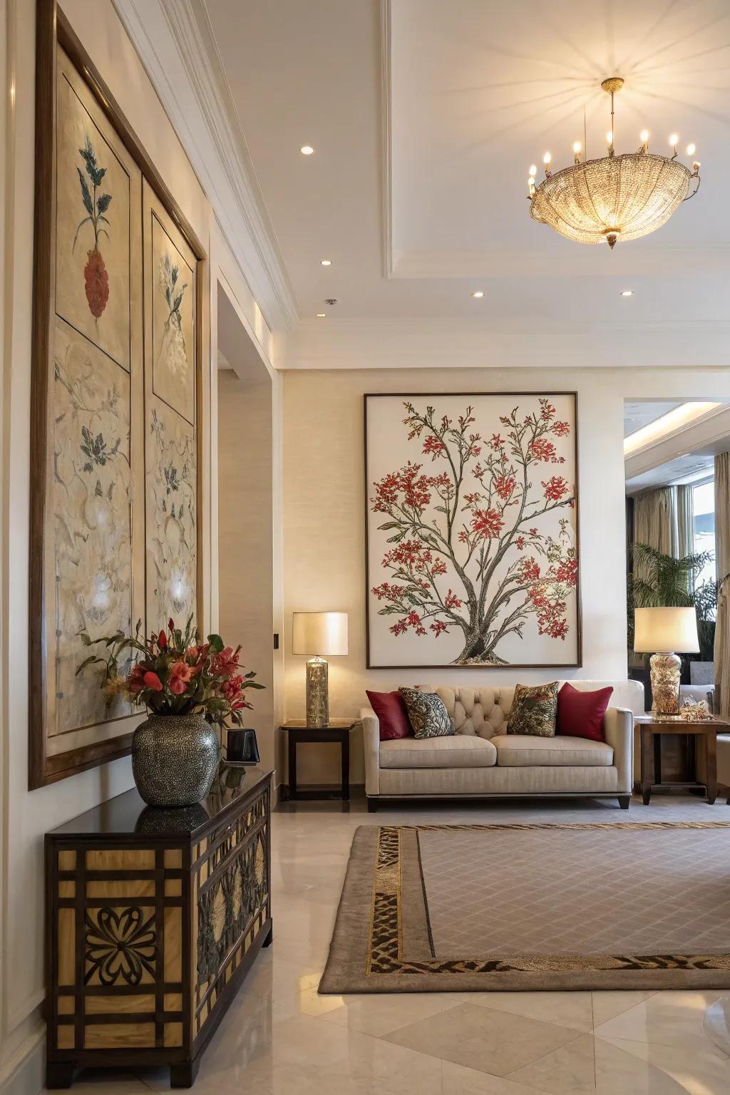 A thoughtfully positioned artwork can redefine a room.