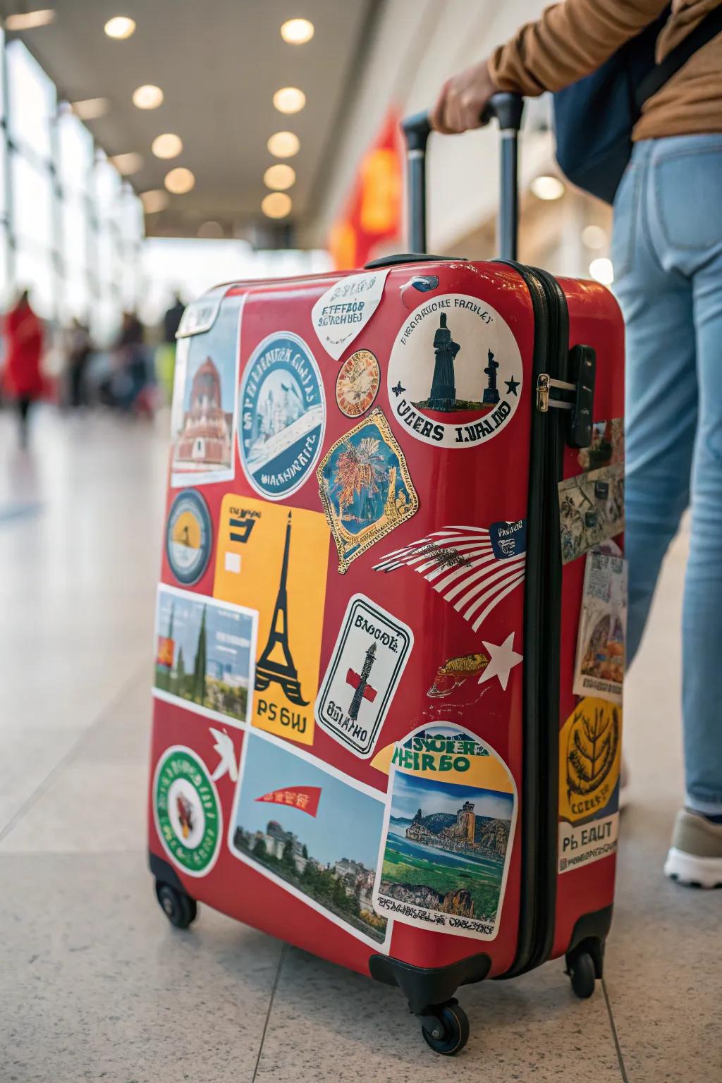 Let your luggage tell a story with travel stickers.