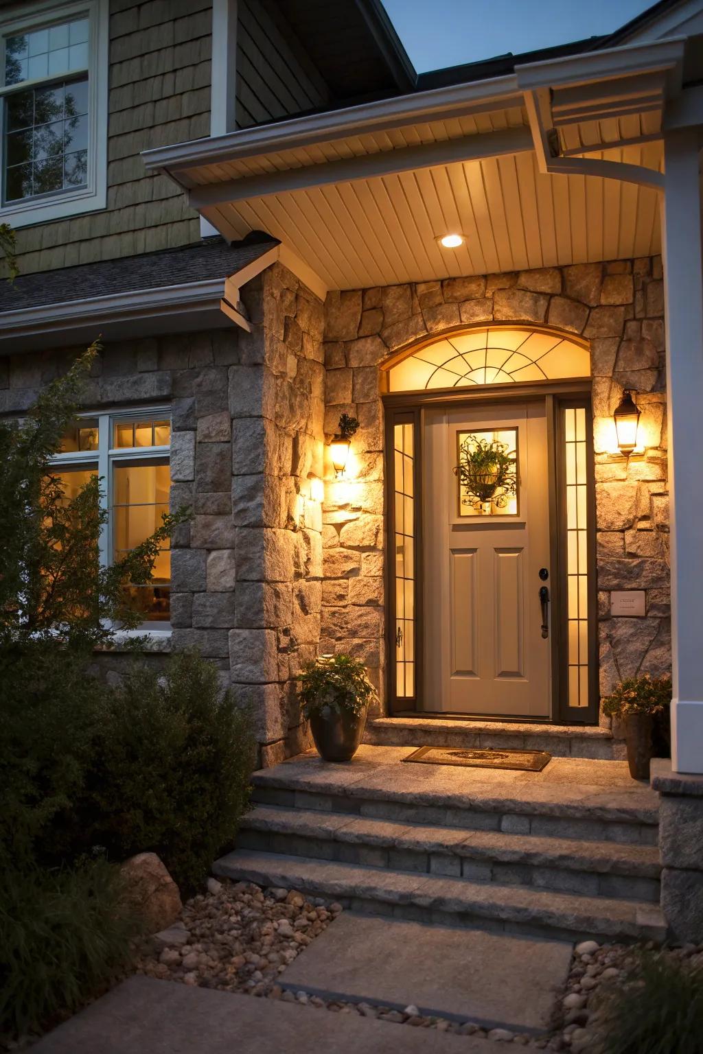 Illumination enhances the innate beauty of stone.