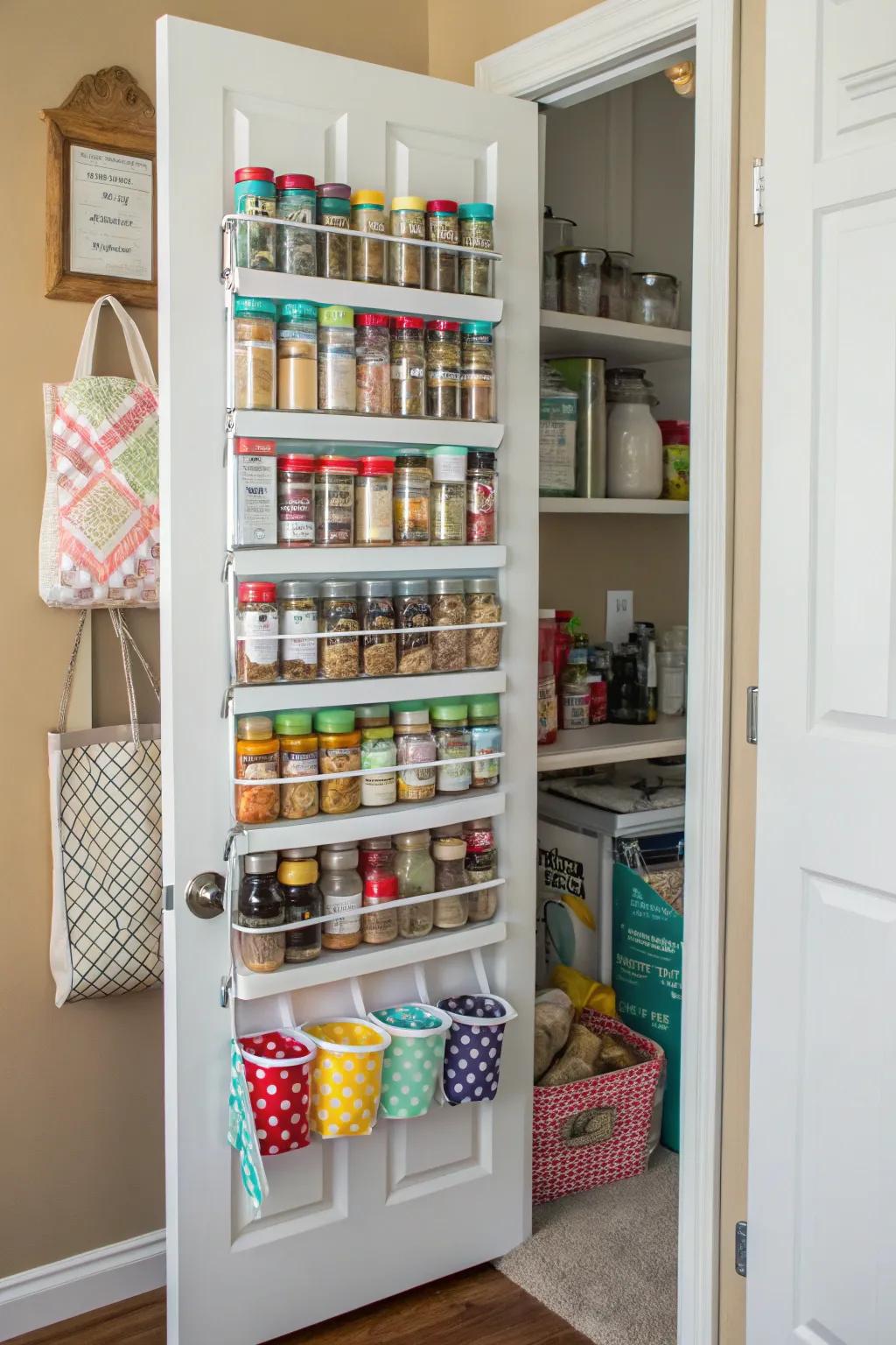 Expand your food storage area with an over-the-door coordinator.