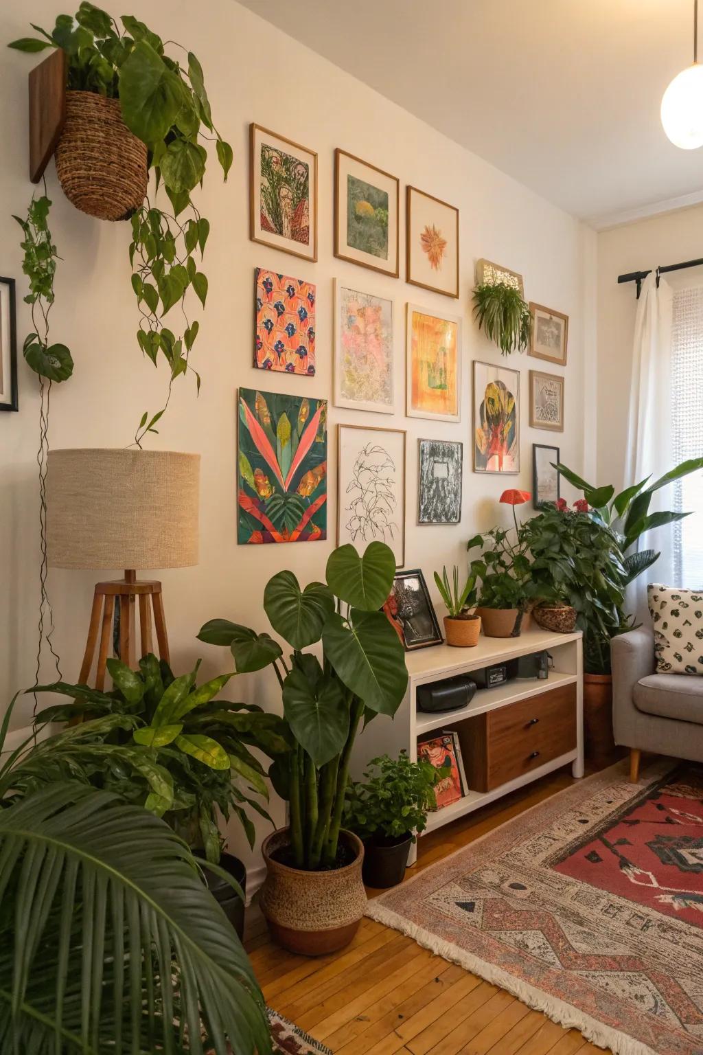 Decorative elements bring individuality to a studio apartment.
