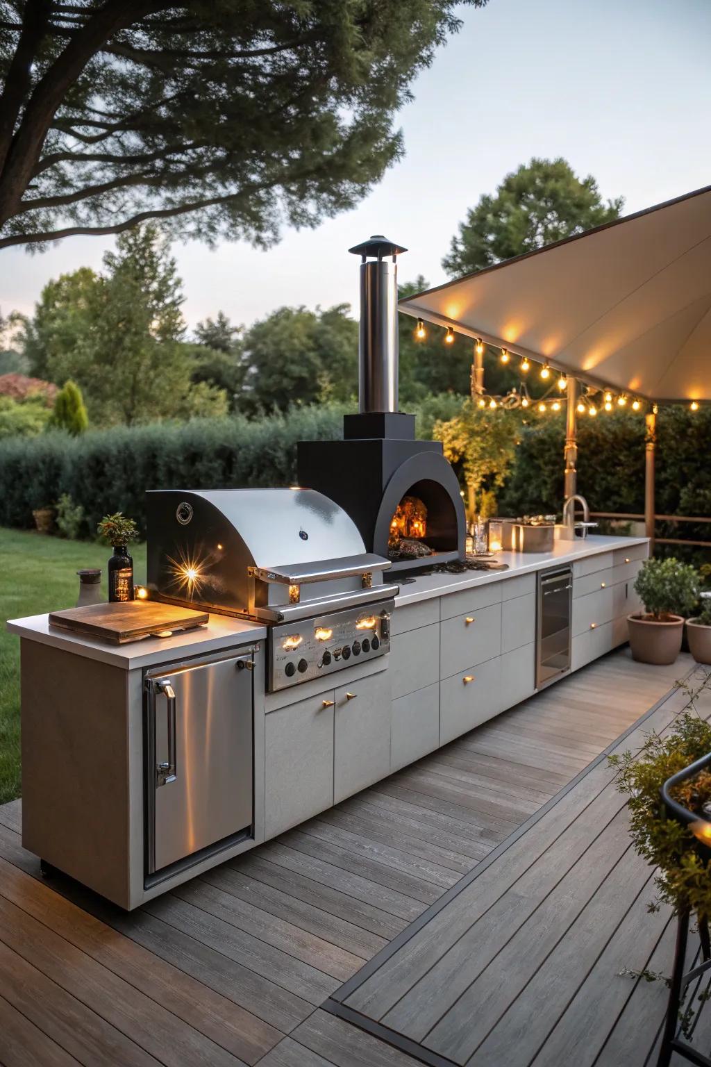 Modern conveniences delivering ease to outdoor cooking.