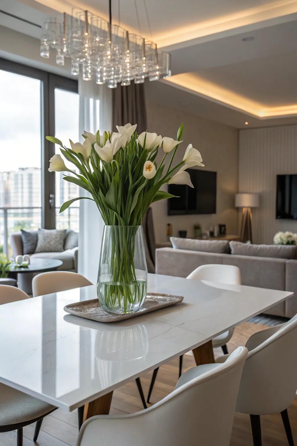 Minimalist décor emphasizes simplicity and elegance.