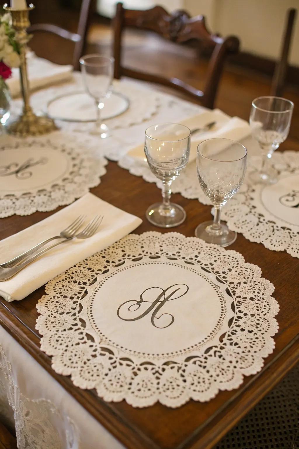 Ornamental linens bring classic allure to any setting.