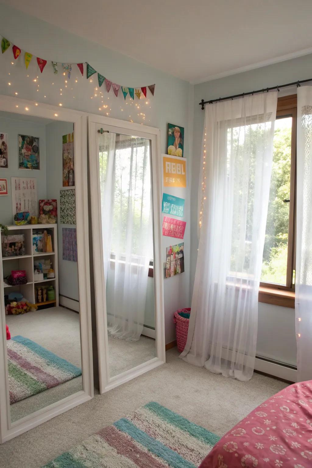 Enhancing daylight brightens and enlarges the room.
