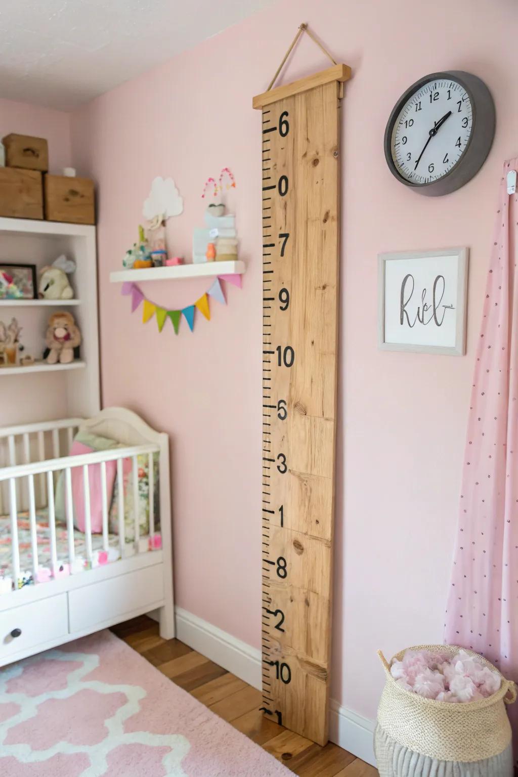 A height tracker serves as both a functional item and a cherished keepsake.