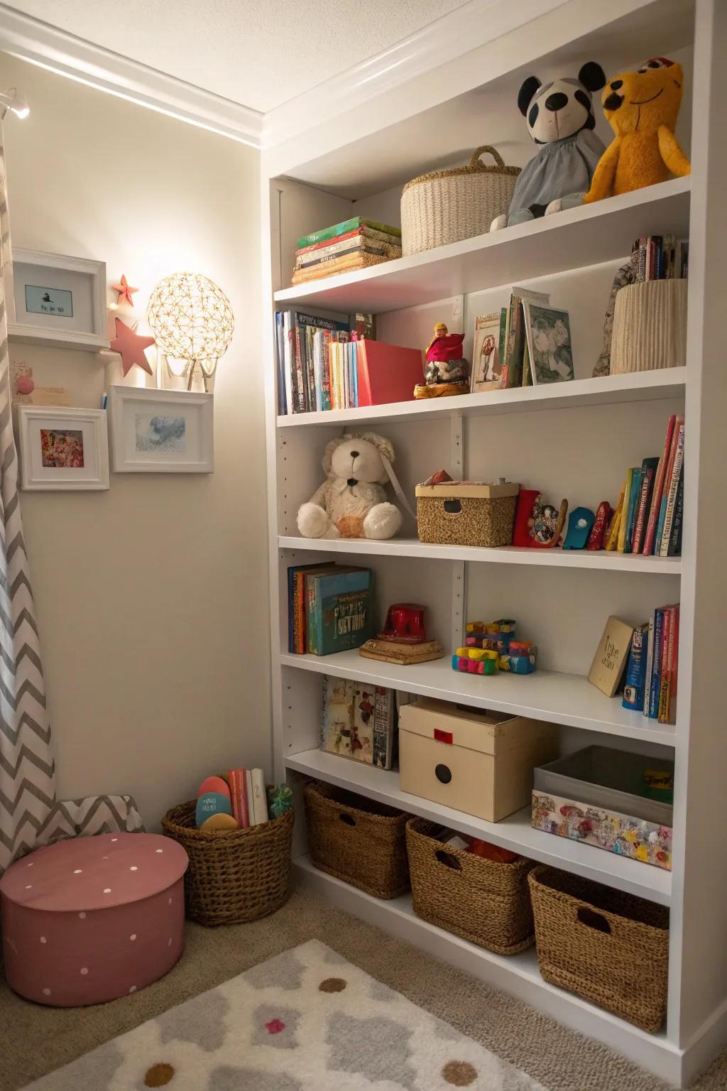 Transform unused corners into practical toy storage areas.