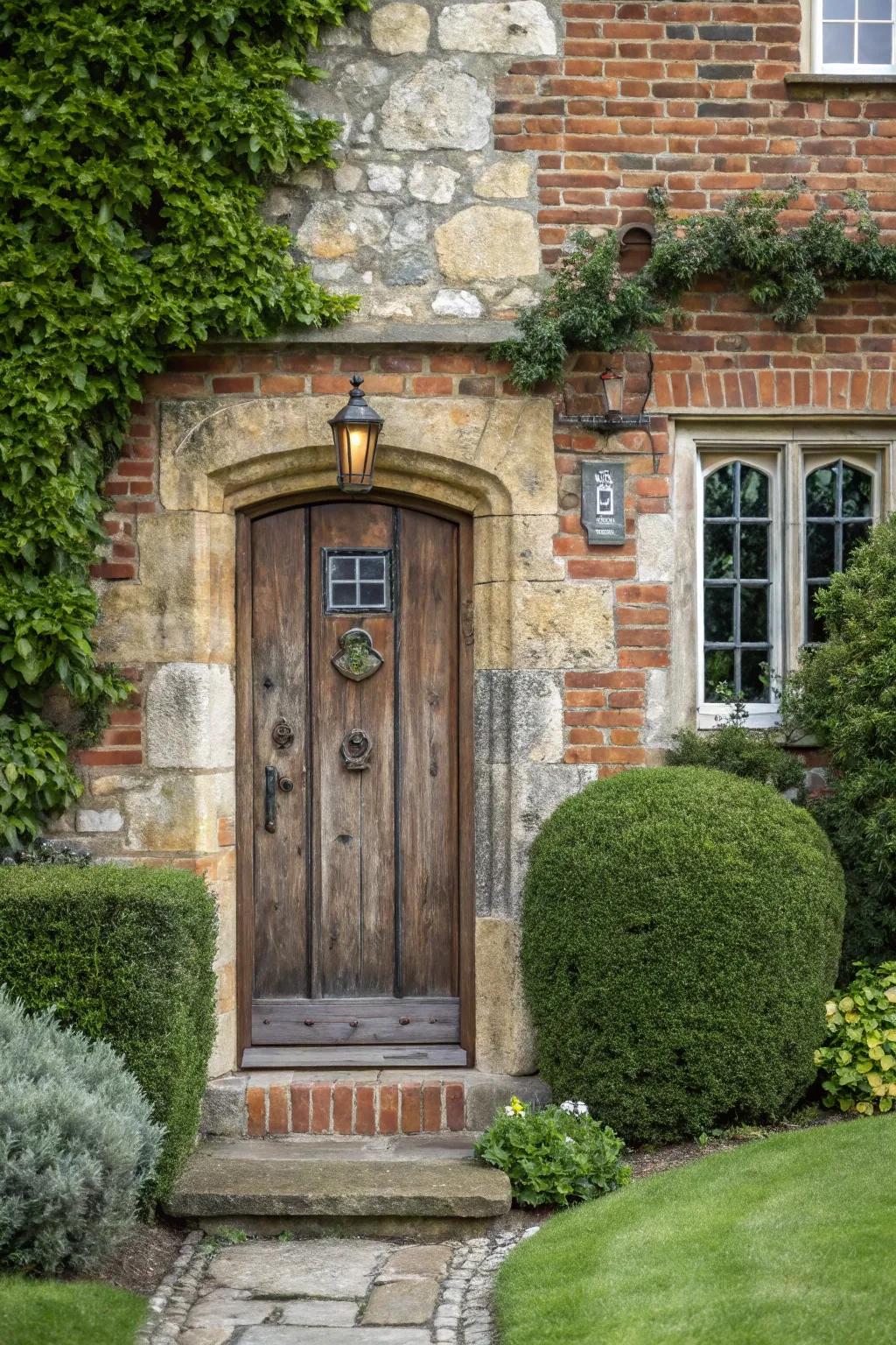 Heritage materials like wood and stone bring ageless charm.