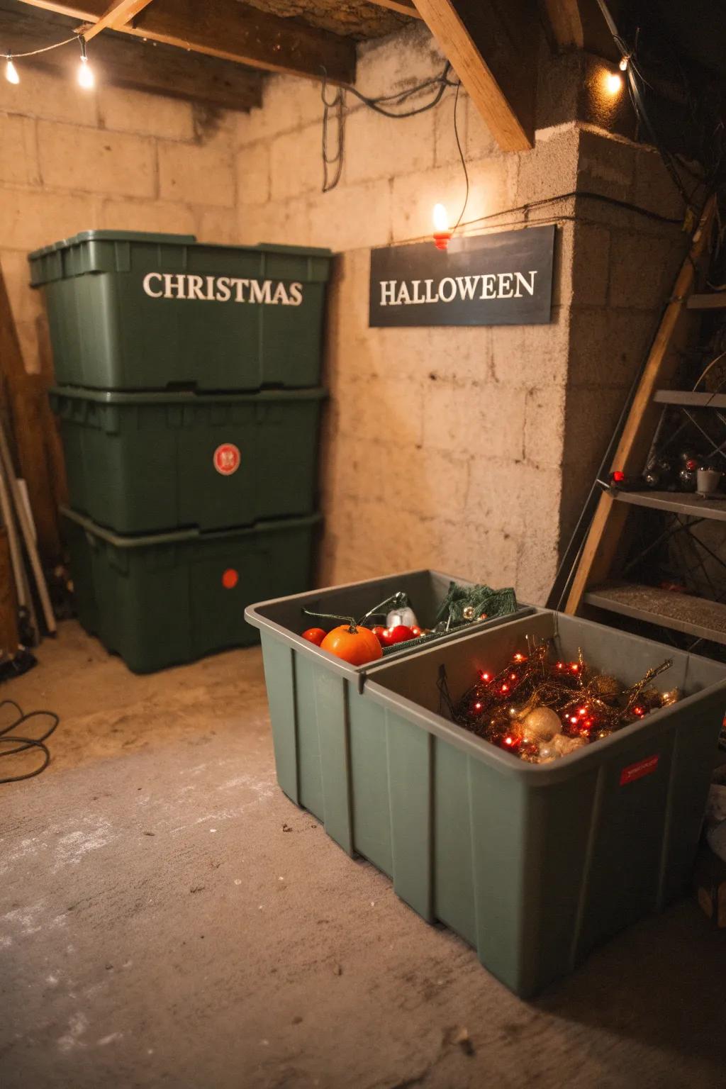 Seasonal goods find a perfect home under the house.