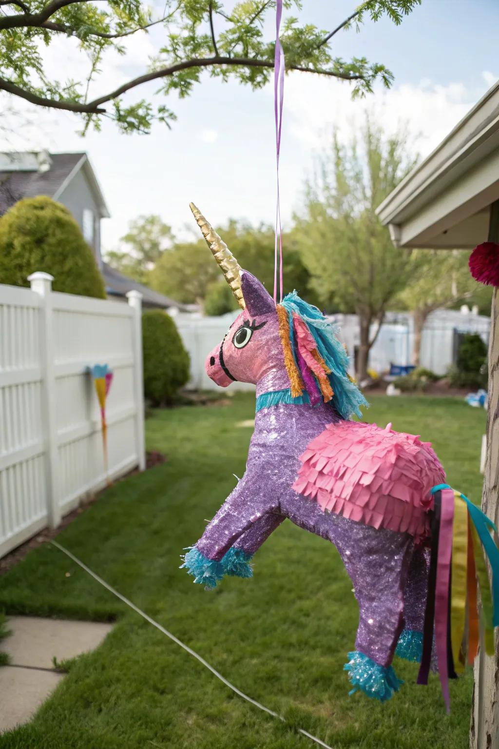 A do-it-yourself unicorn surprise container prepared for celebration excitement.