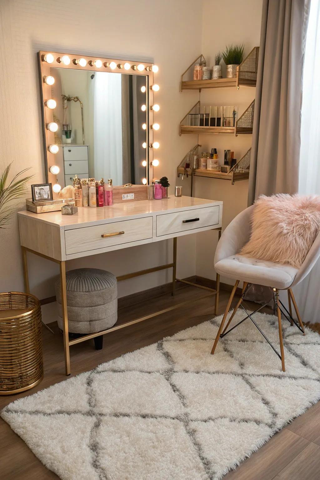 Textures add depth and comfort to your vanity.