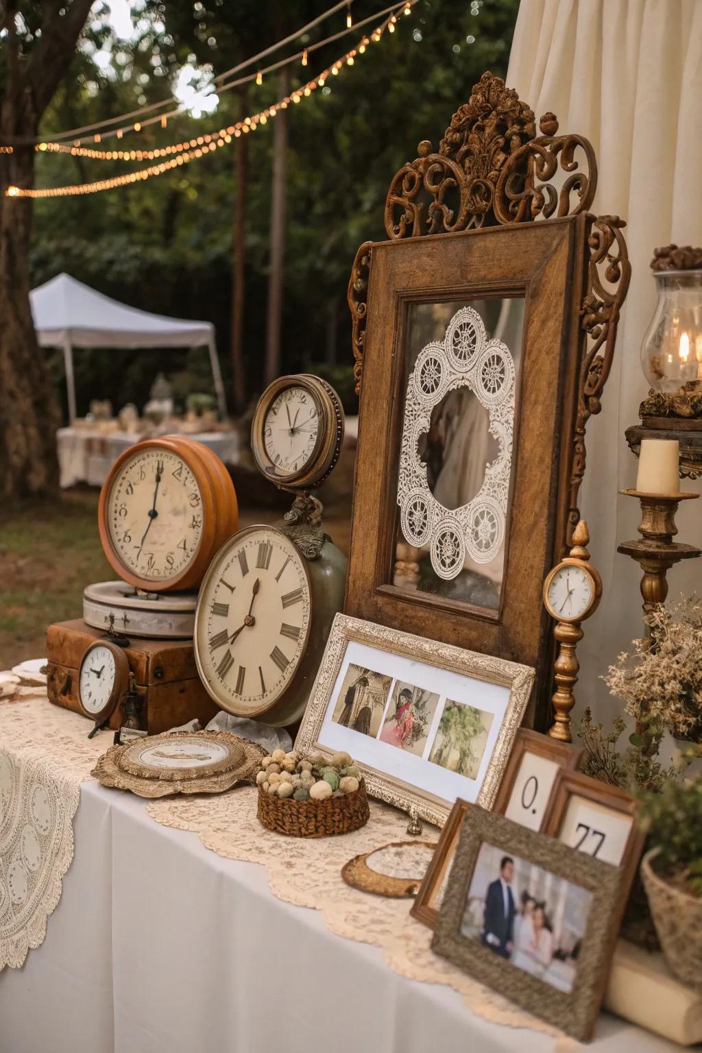 Retro decorations bring authenticity and charm to the celebration setting.