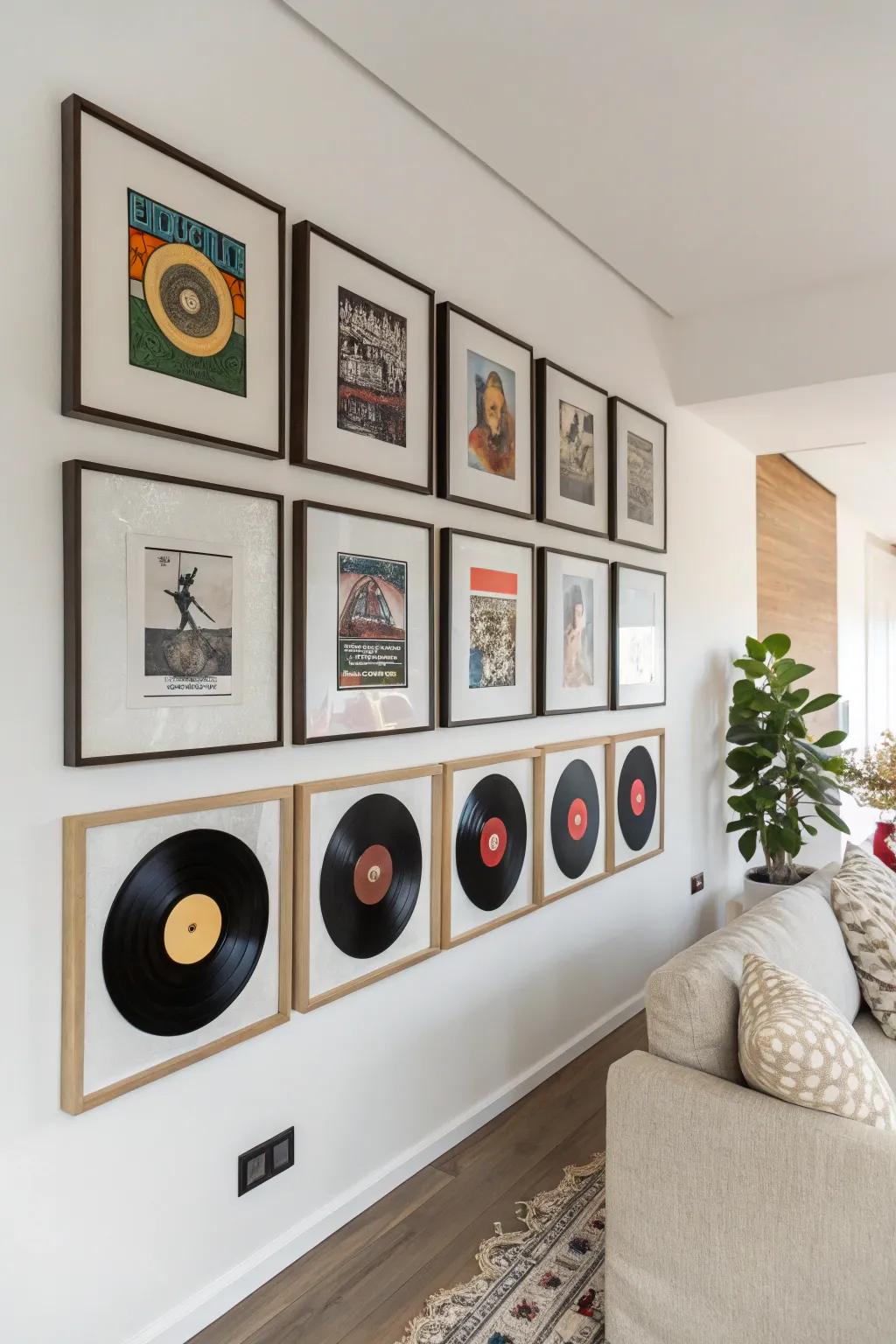 Elevate your displays by placing your cherished vinyl records in exquisite frames.