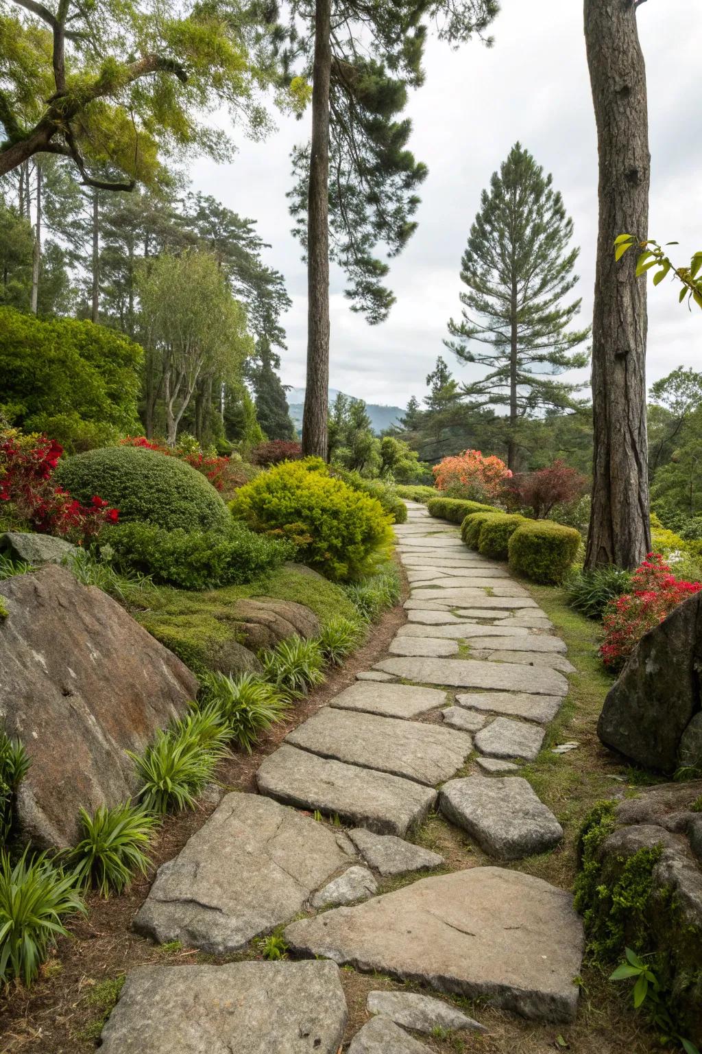 Innate rock trails present organic allure and ageless grace.