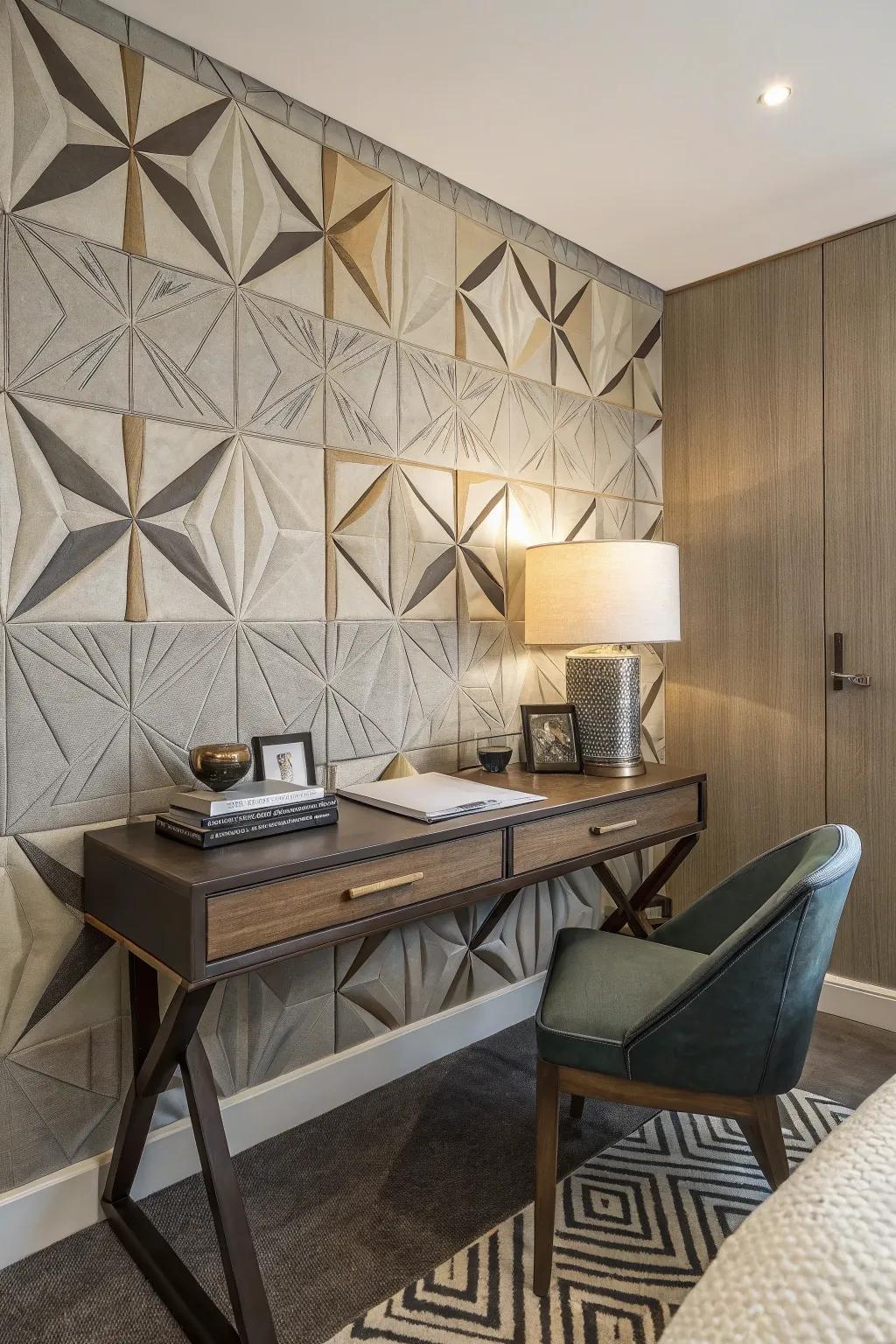 Design a striking effect using bold geometric patterns.