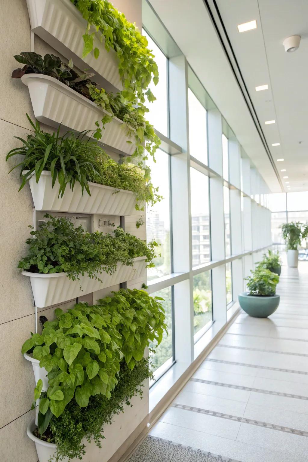 Skyward flora holders cultivate a contemporary and natural atmosphere indoors.