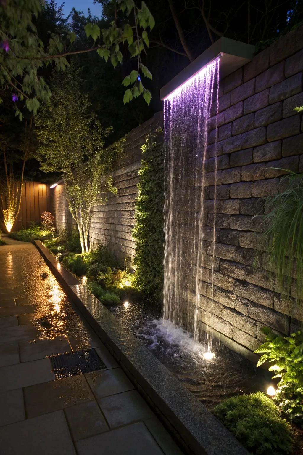 A rain sheet cascade offers a contemporary and captivating look.