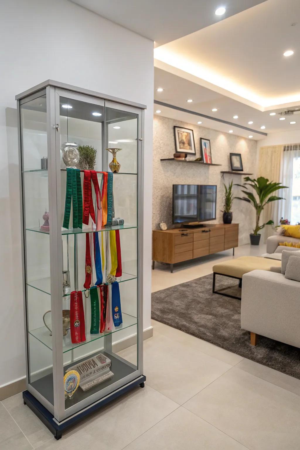 Integrate ribbons into your furniture for a unique display solution.