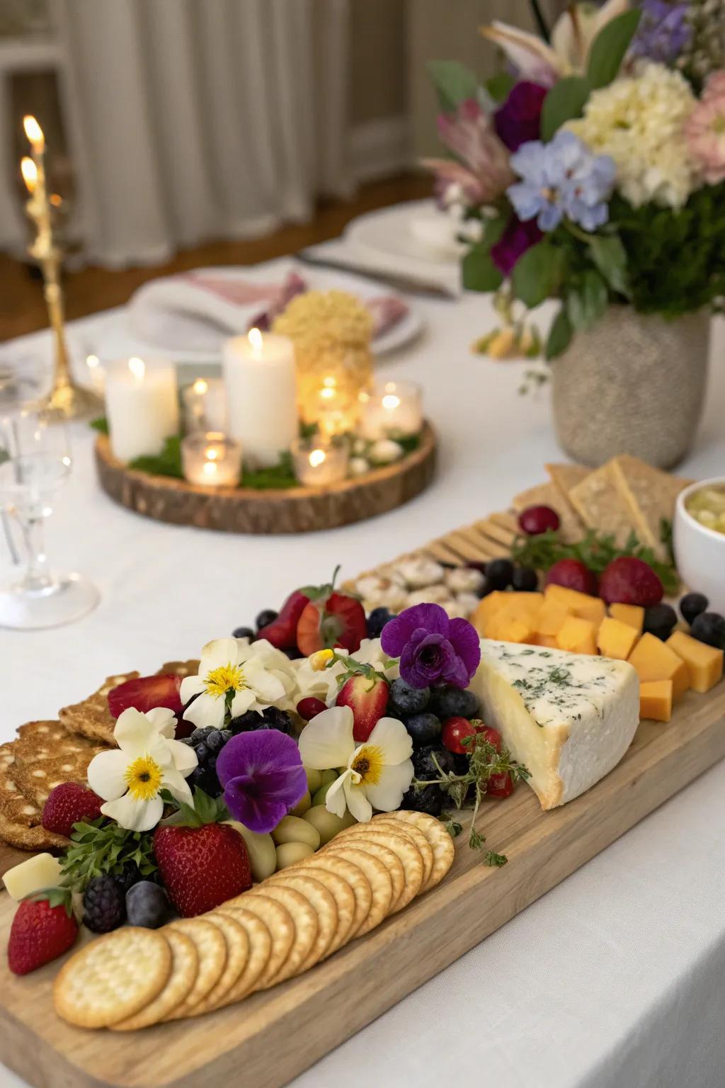 Edible flowers add a touch of beauty and elegance.